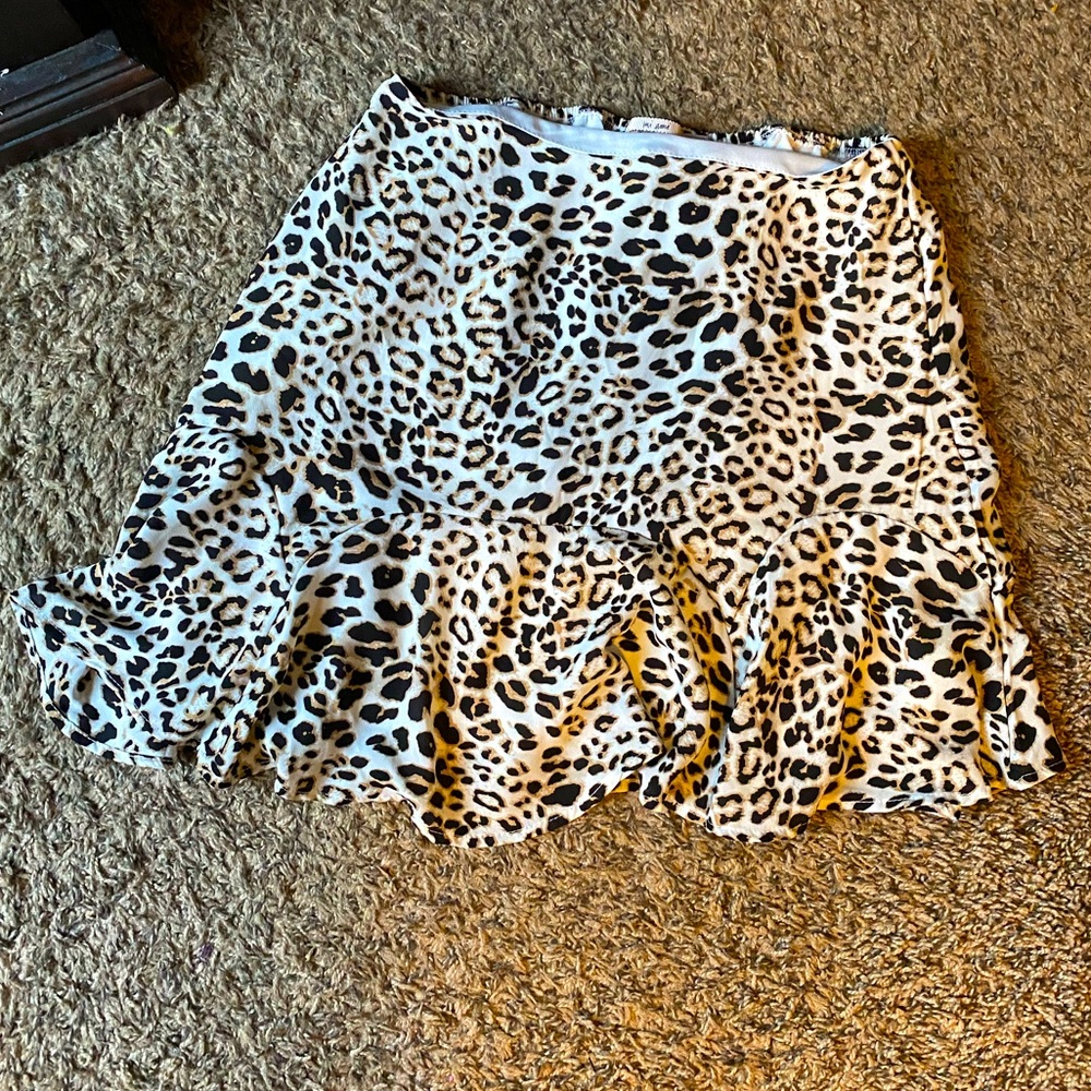 Cheetah print flared mini skirt